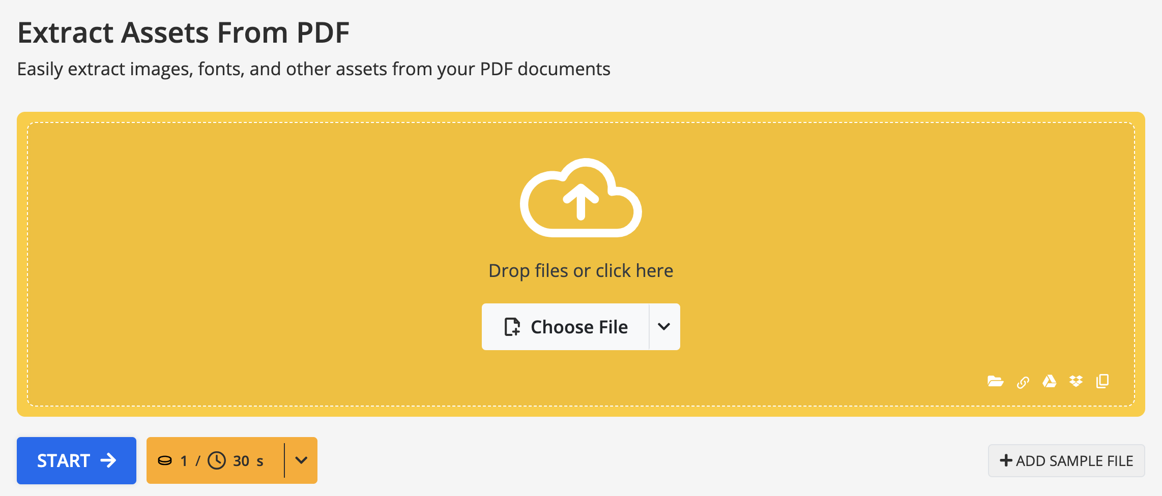 Extreu recursos d'un fitxer PDF - PDF2Go