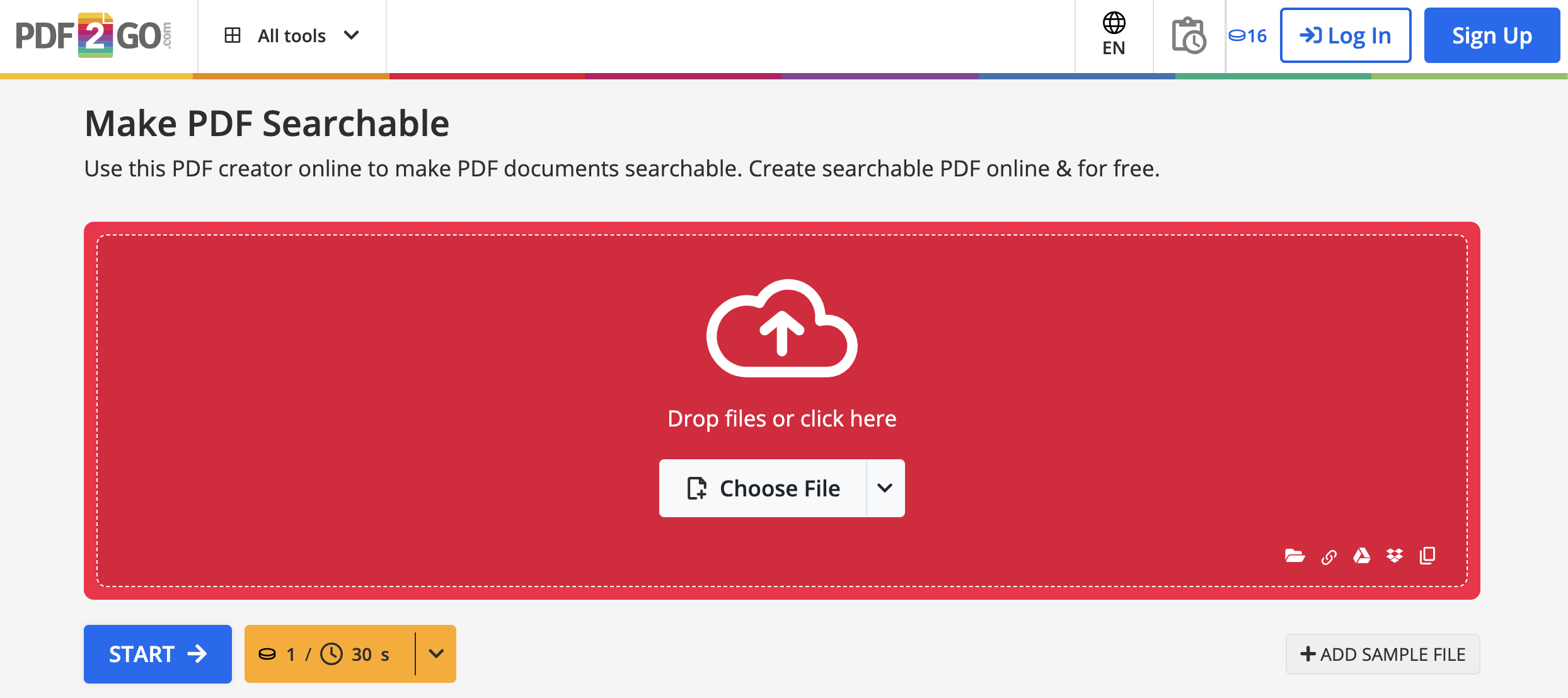 Make PDF searchable online